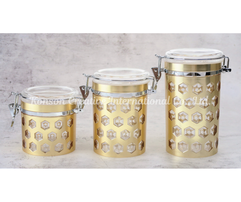 3-Piece Acrylic Canister Set with Airtight Clamp Lids, Food Storage  Container