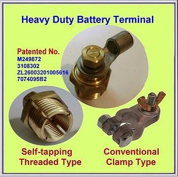 Taiwan Battery Terminal, Self-tapping Threaded Battery Terminal, Copper ...
