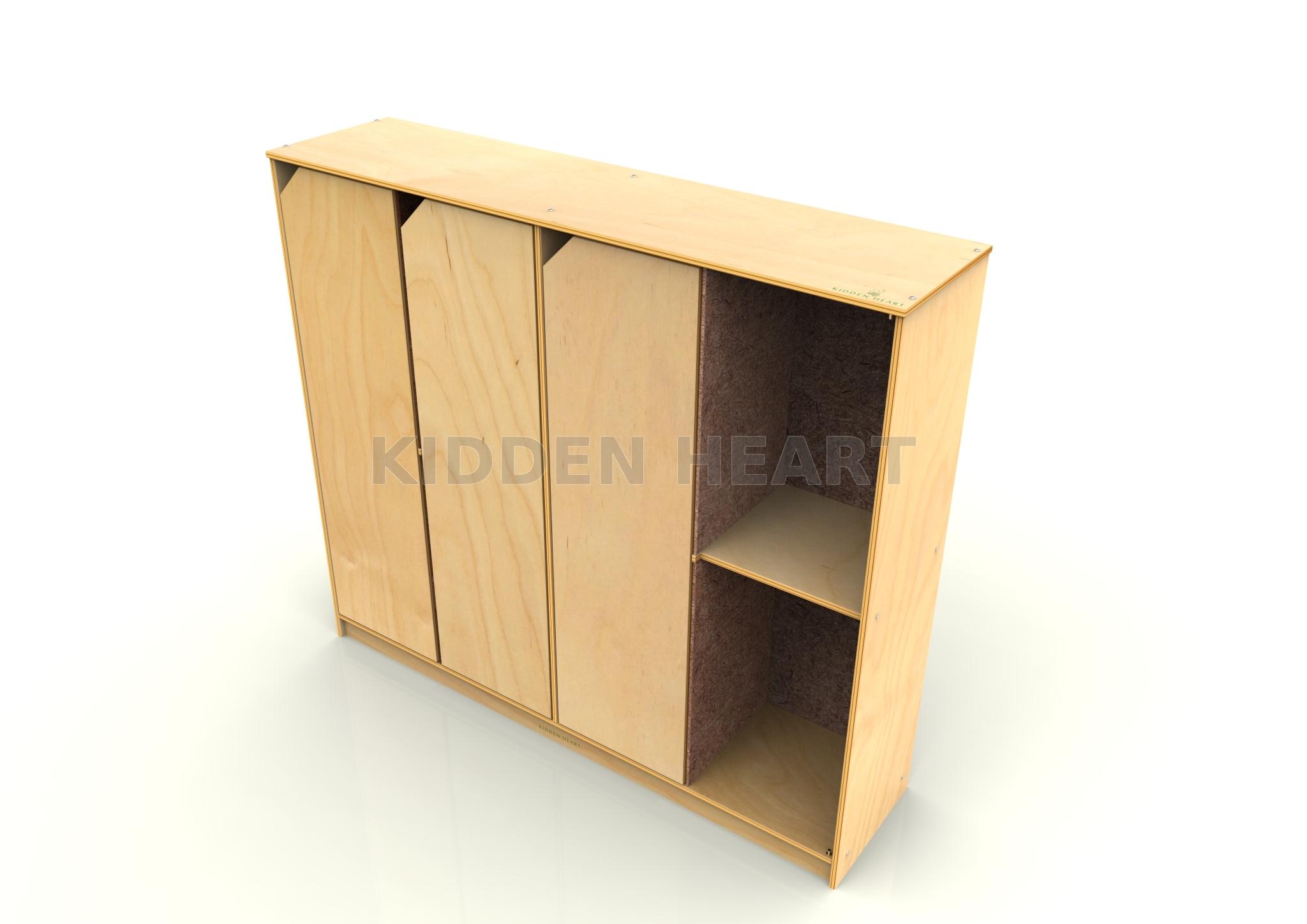 Storage 4 Doors Cabinet Locker With 2 Layers Inside Kidden Heart