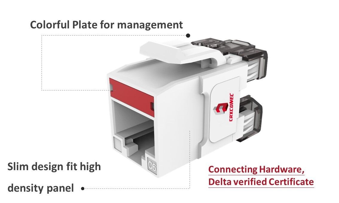Cat.6 Keystone Jack 180-Grad-Punch-Down-Typ mit Farbplattenfront