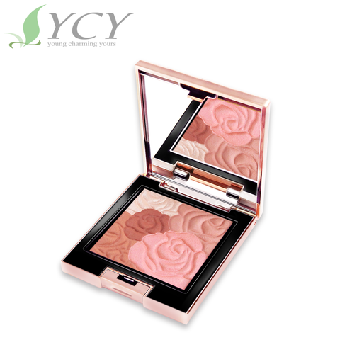 High pigment 5 shade rose flora face blush