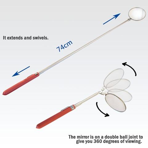 FIRSTINFO 270~400mm Extendable Square Telescopic Inspection Mirror