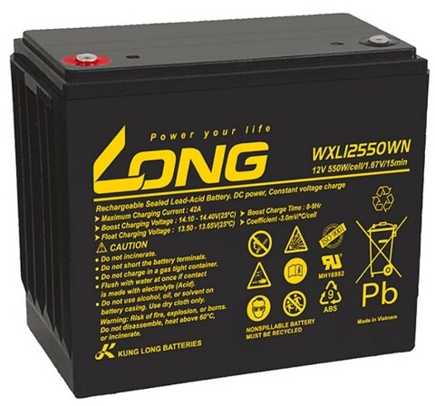 12V 9Ah SLA Replacement Battery For Kung Long WP1236W - 4 Pack
