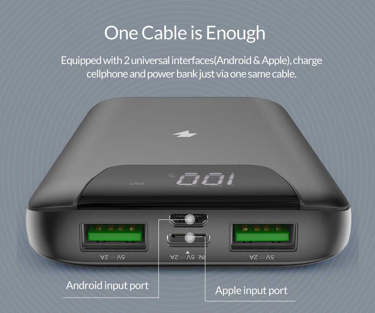 10000mAh Wireless Charging Smart Power Bank with Display Screen ...
