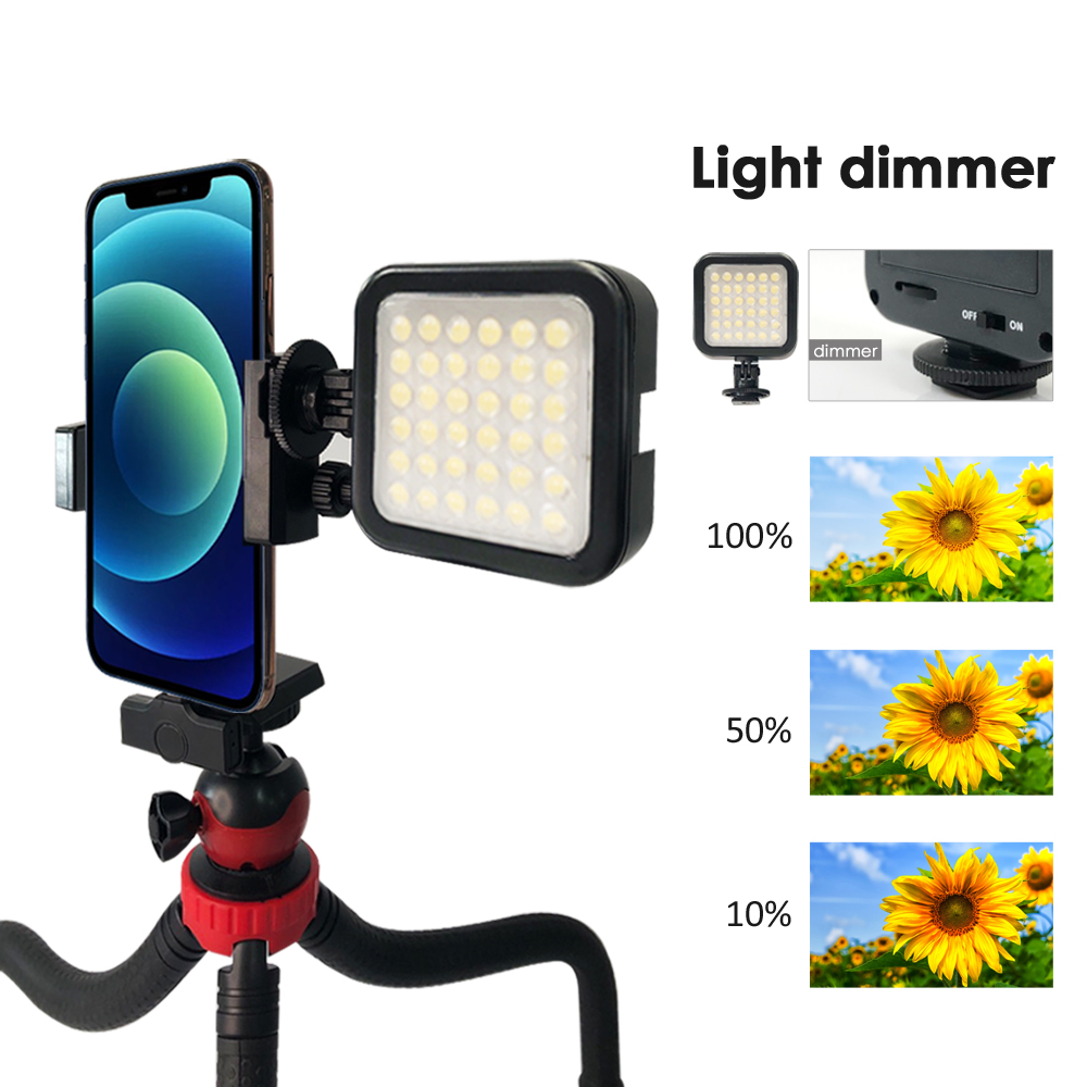 Flexible Tripod KIT, Vlogging kit/Lightning Compatible Phone Video Kit, led Camera Light and