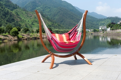 Garden Large Outdoor Leisure Patio Wooden Hanging Chair Frame Capacity 120KG