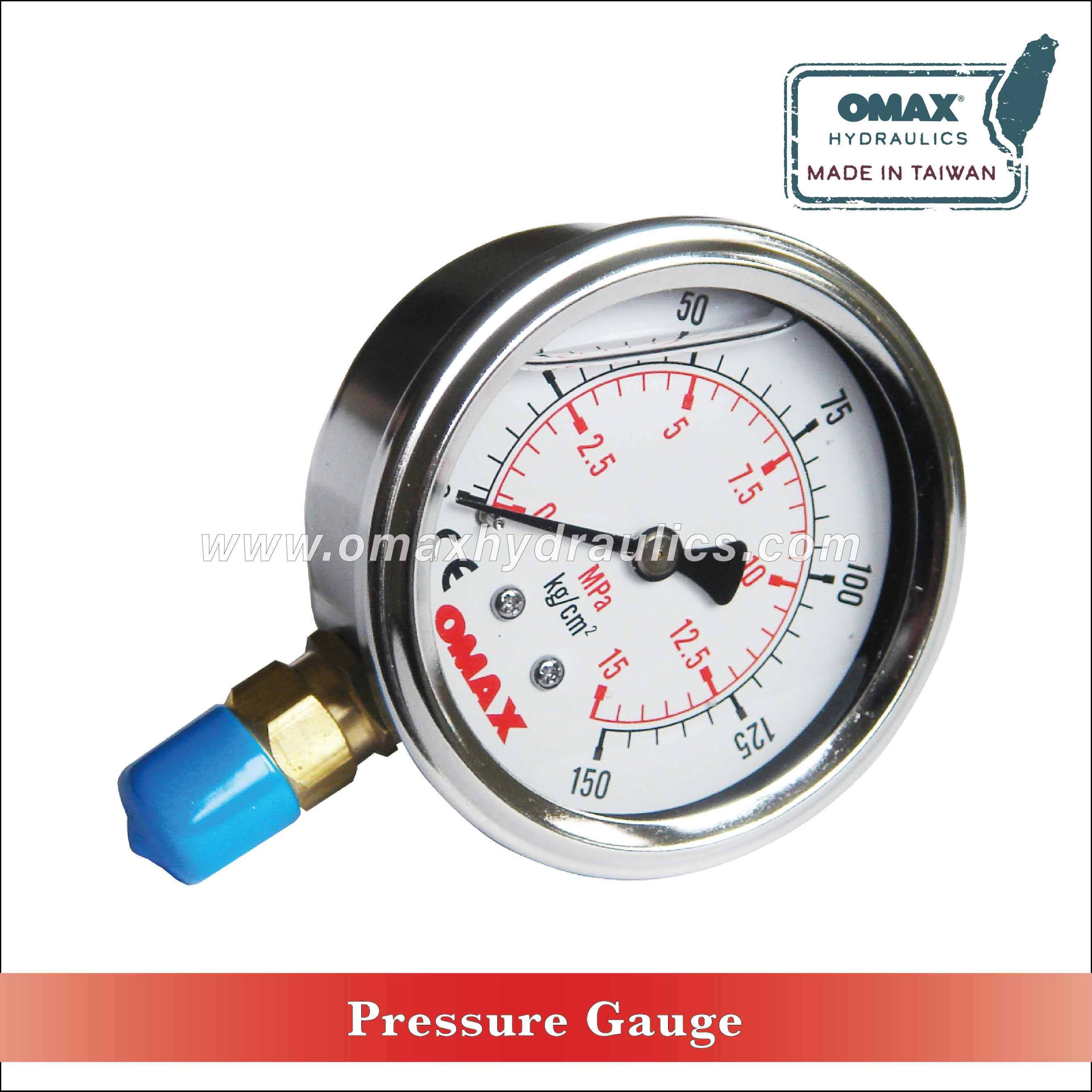 Vertical Glycerine Presssure Gauge OMAX Hydraulics