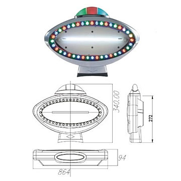 Oval Topper/Illuminated Topper for gaming cabinet with Jackpot Light options