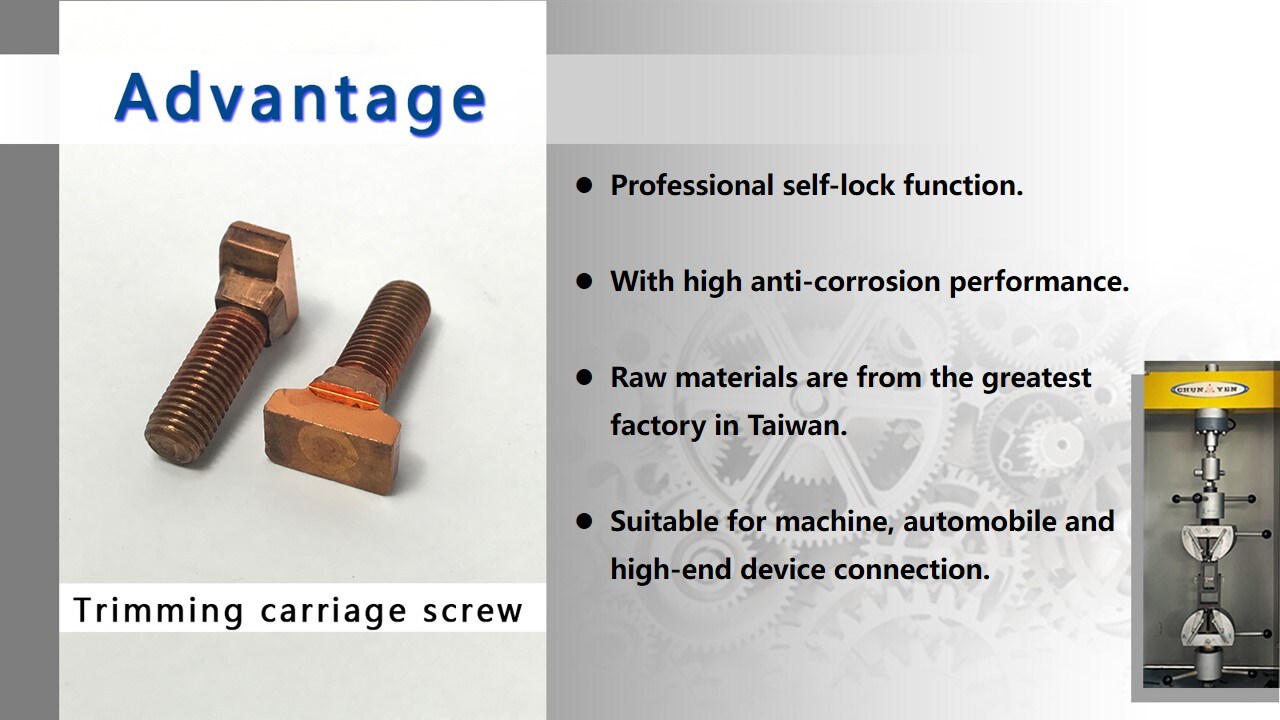 Galvanized flat head square neck Selflocking Trimming carriage screw