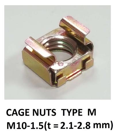 SQUARE CAPTIVE NUT M10-1.5 TYPE M Plate=2.1-2.8mm 