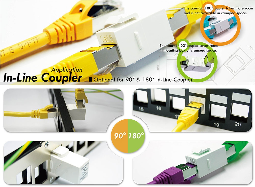 Coupleur en ligne Cat5E STP RJ45