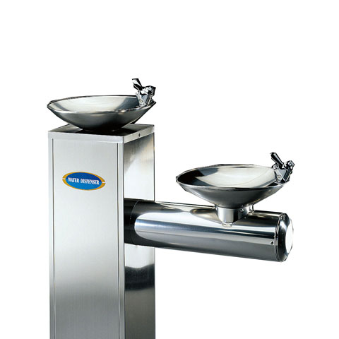Floor-standing public drinking water fountains for school