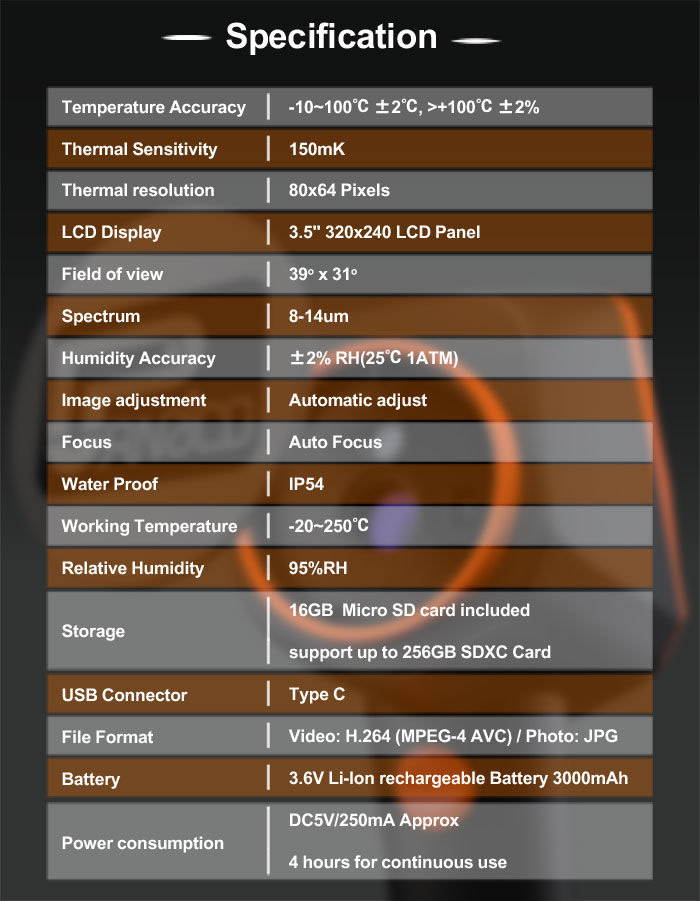 Thermal Imager Handheld Infrared Thermal Imaging Camera Thermographic Camera with Wi-Fi