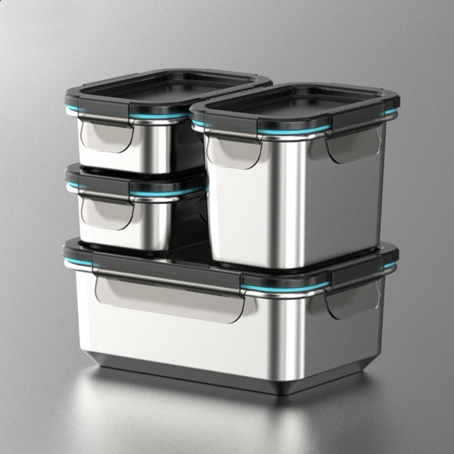 PP Lid Microwave Safe Stainless Steel Food Container