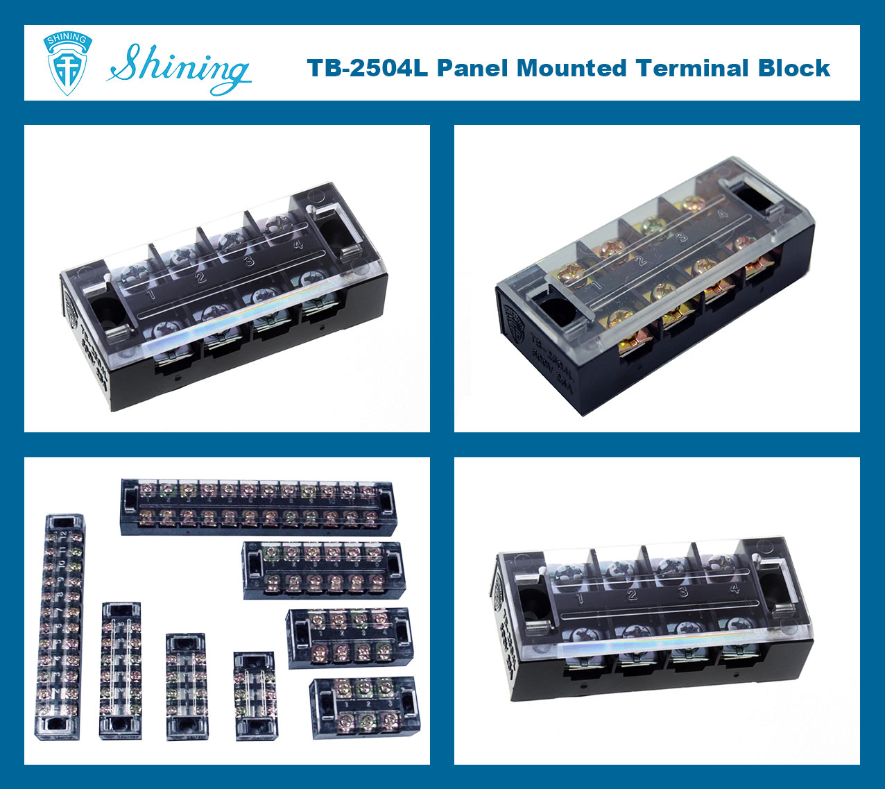 Wire Wrap Terminal Block Connector Electrical Fixed Barrier Type 25 A 4 ...