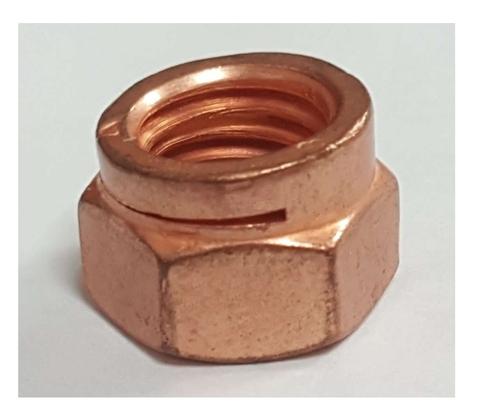 STEEL SLOTTED LOCKING NUTS WITH COPPER PLATED