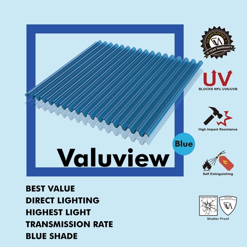 Blue MINI Wave Polycarbonate Sheet (Valuview Mini)