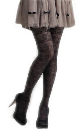 Pantyhose ladies, Deparee Fashion Jacquard Pantyhose, Hibiscus Pattern