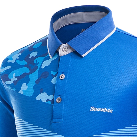 blue camo golf shirt