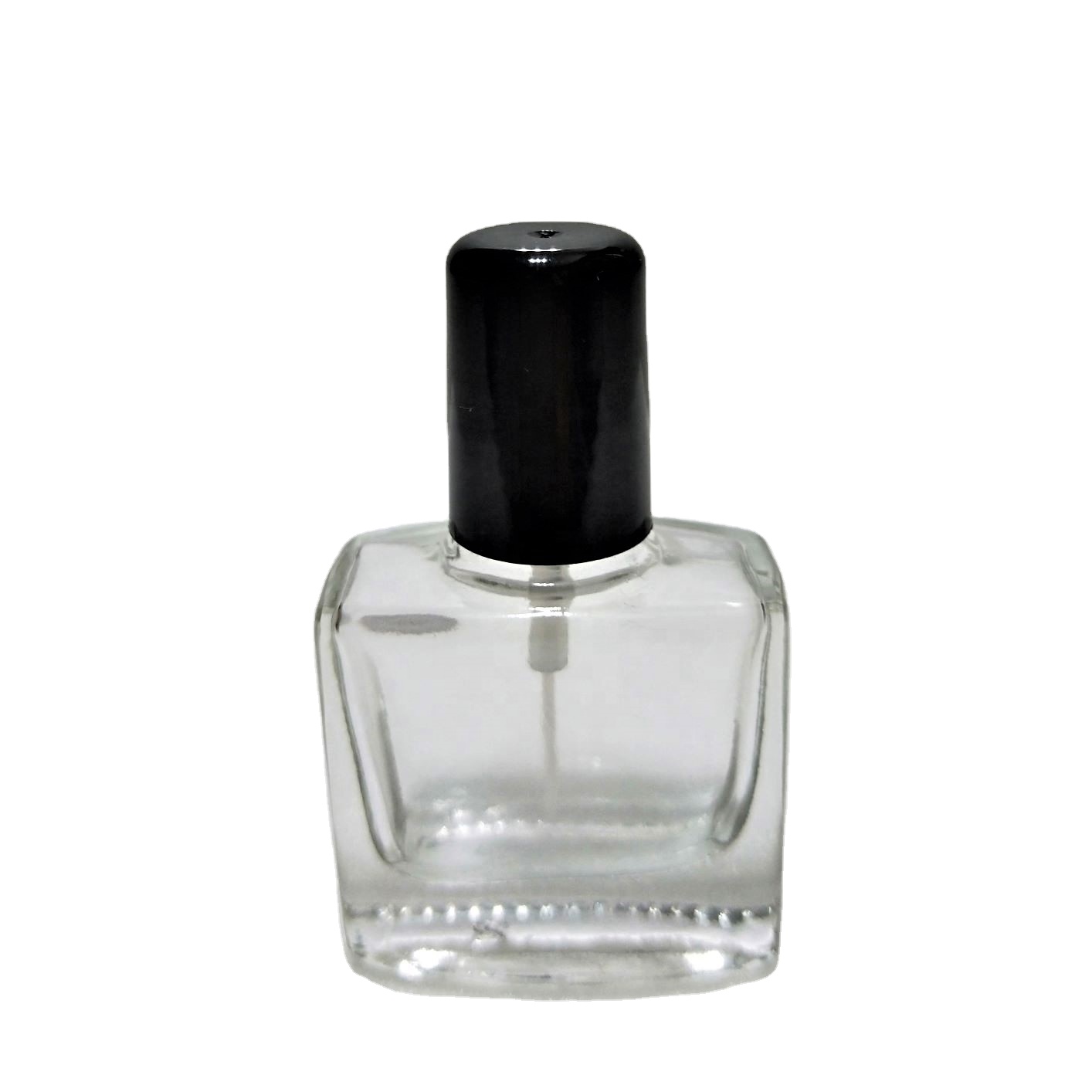 10ml Flat Square Clear Glass Bottle With Nail Art Brush