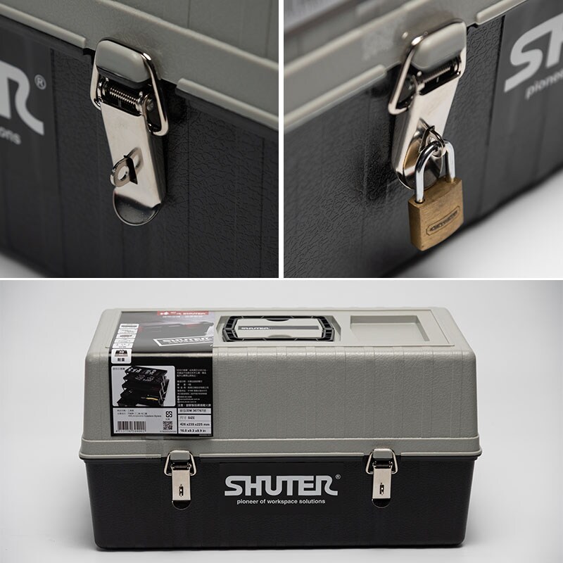 Tough metal latches keep contents secure easily and there is a lockable ...