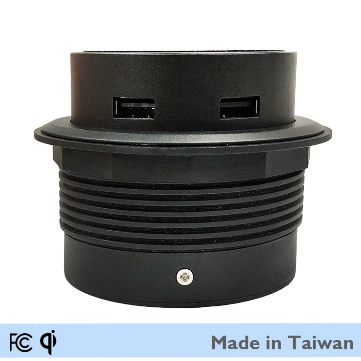 Qi Wireless charger with 2 USB port for furniture