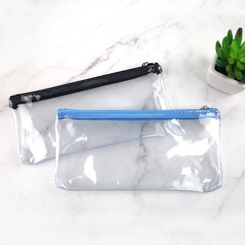 Clear Flat Big Capacity Pen Case/Pencil Bag/Transparent Pouch