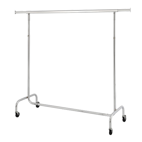 Garment display rail display rack with casters wheels