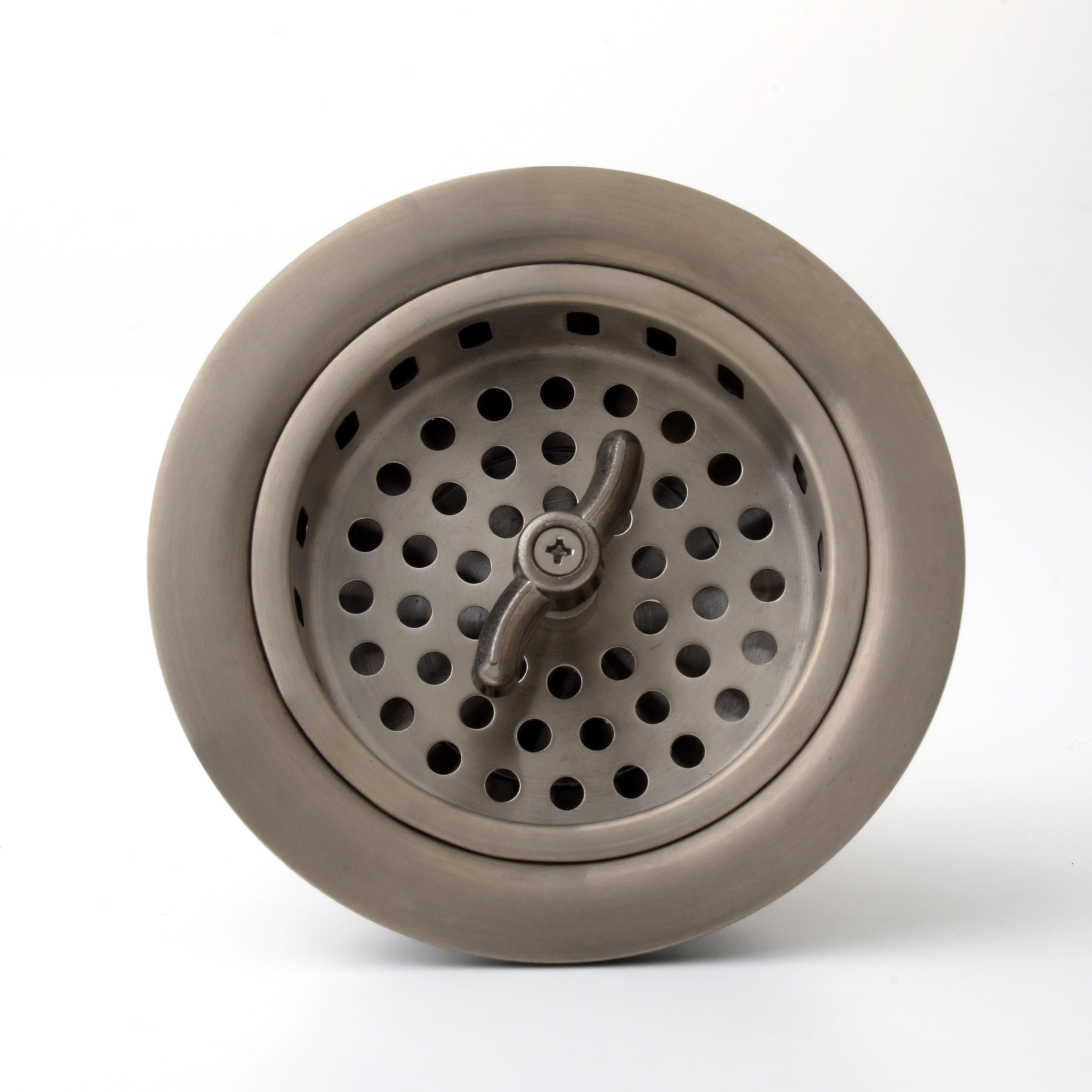 Wing Nut Style Kitchen Sink Drain Assembly (Satin Nickel)