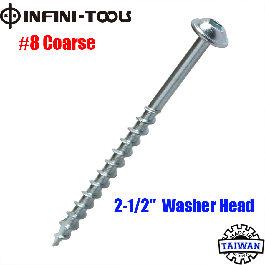 PocketHole Screws 21/2 inch, 8 Coarse, WasherHead, 250