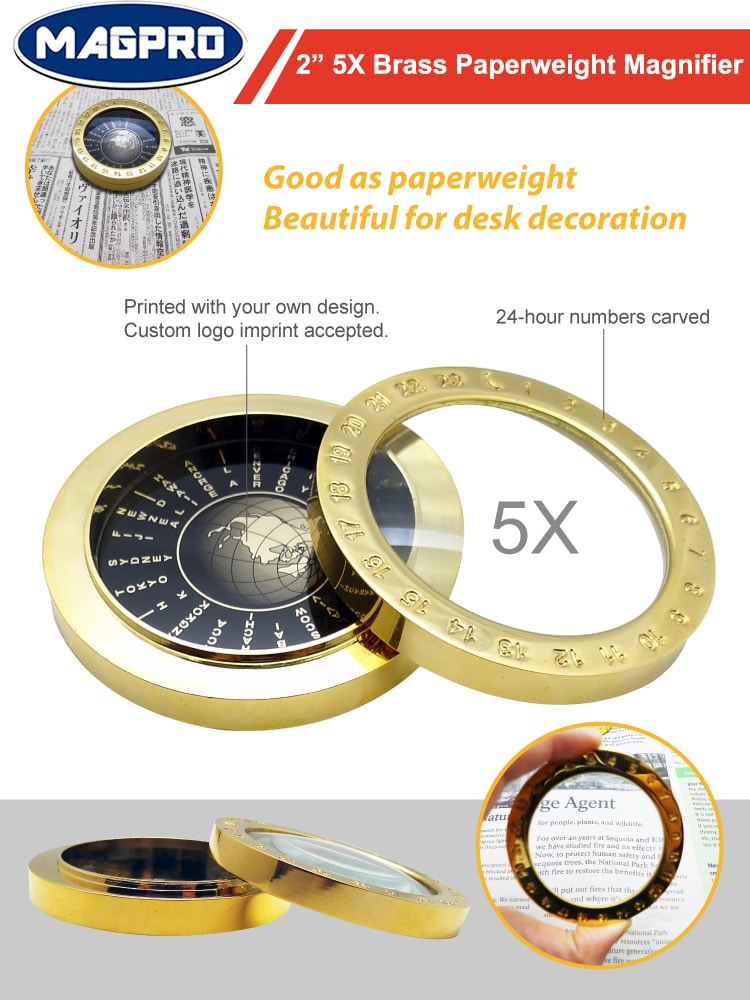黃銅紙鎮放大鏡