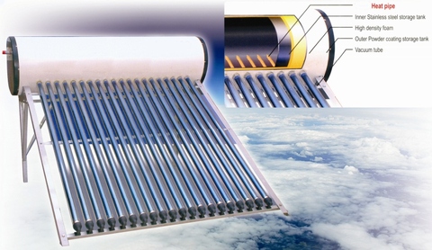 solar water tube heat heater system vacuum pipe