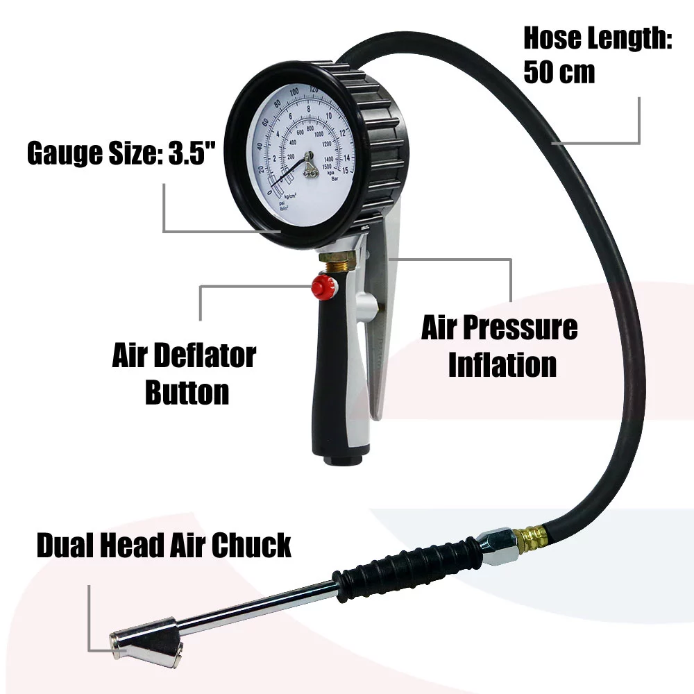 Heavy Duty Precision Portable Tire Inflator With Dial ...