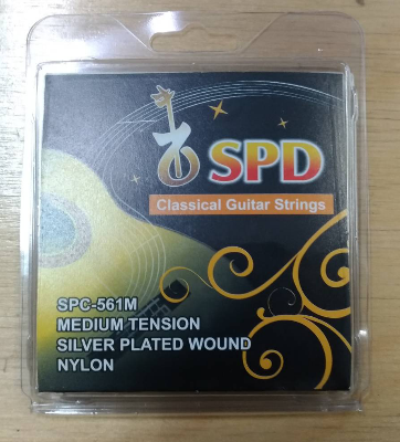 SPD Classical Guitar Strings, Silver Plated Wound, Nylon, Medium SPC-561M