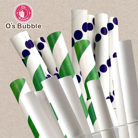 Disposable 12mm Bubble Tea Paper Straw Biodegradable Individual