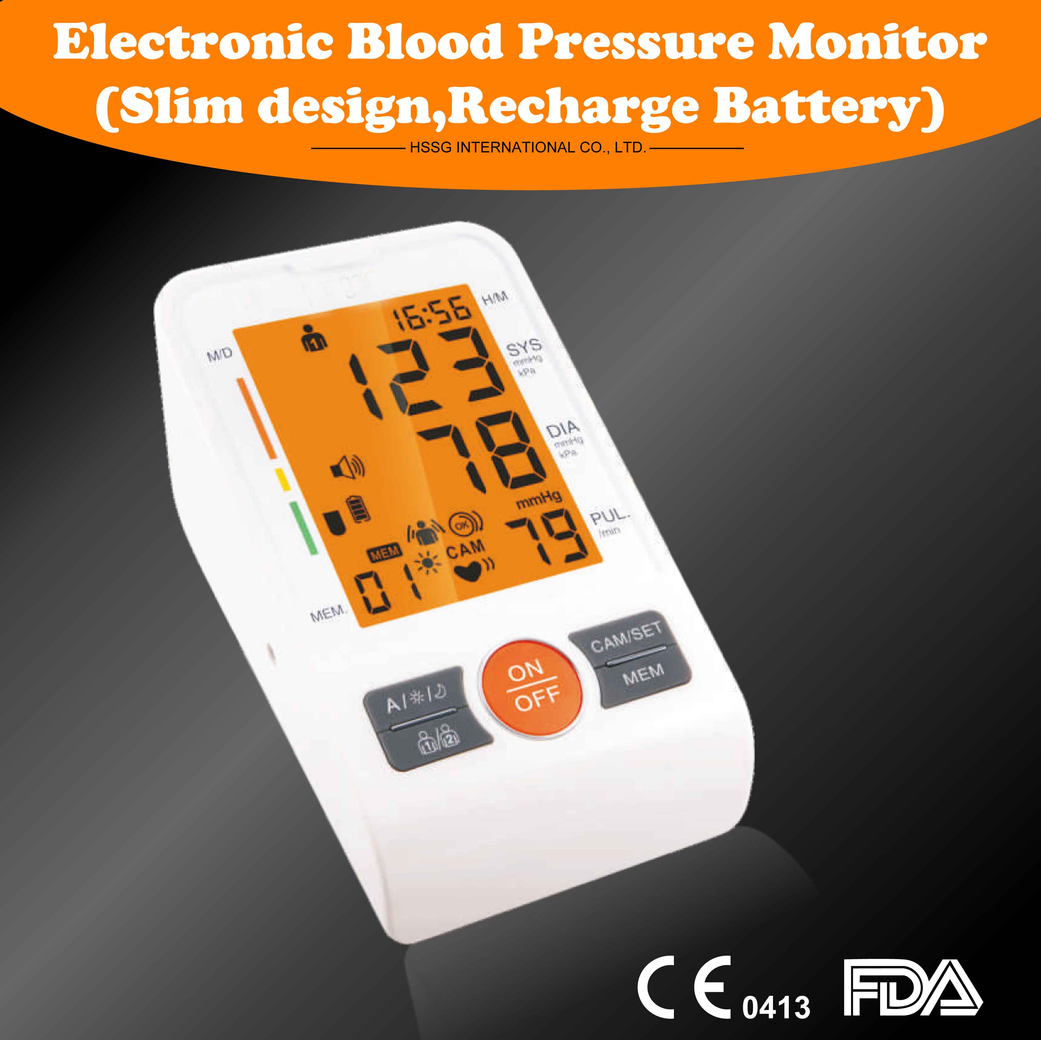 Electronic Blood Pressure Monitor(Slim design,Recharge Battery ...