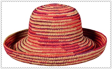 raffia hand crocheted hat