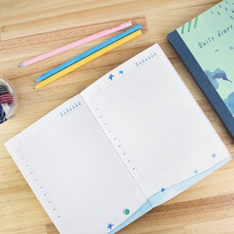 B6 Undated Daily View Diary Colorful Page For 186 Days 112 Sheets