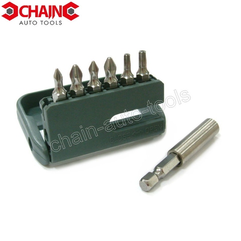 7PC STAINLESS BIT W/BIT HOLDER