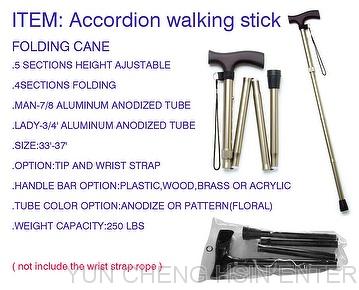 Accordion walking stick