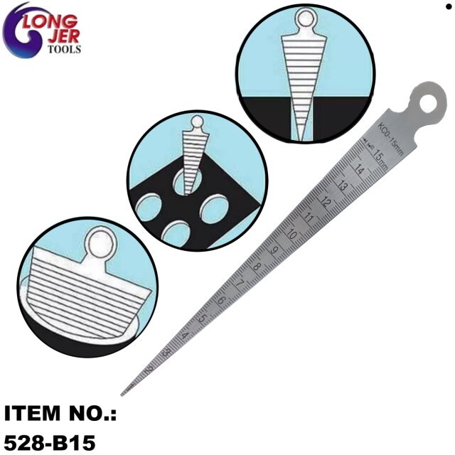 Jauge De Cales (feeler Gauge) En Acier Inox - Plage 0.1 à 15 Mm - Pour Mesurer Jeux, Diamètres Et Profondeurs - Outil De Précision De Poche