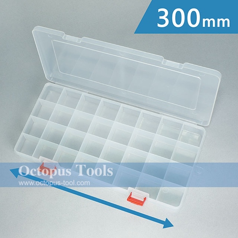 Plastic Compartment Box 32 Grids, Hanging Hole, 11.8x6.1x1.2 inch