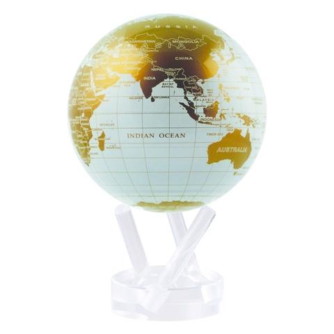 4.5" White and Gold MOVA Globe with base