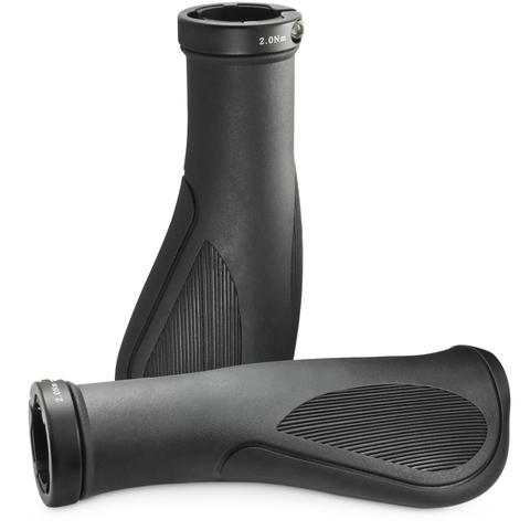 Ergonomic Bike Handlebar Grips with Lock-On Ring for Flat Handlebar