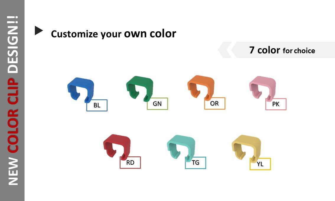 Les clips de couleur sont modifiables, vous pouvez changer les clips vous-même pour rendre votre cordon de raccordement plus facile à reconnaître, et il est également plus beau.