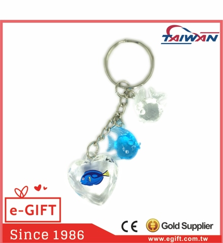 Acrylic Heart Dory Fish Tropical Fish Keychain