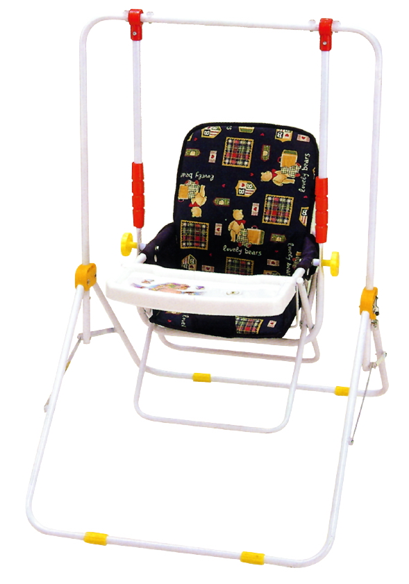 grey and yellow baby swing