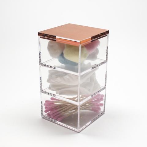 Acrylic Q Tip Tiers Stackable Sundries Storage Case Astrid