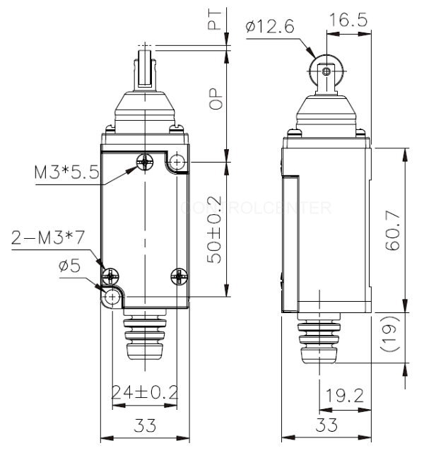 小型立式限動開關TZ-1168