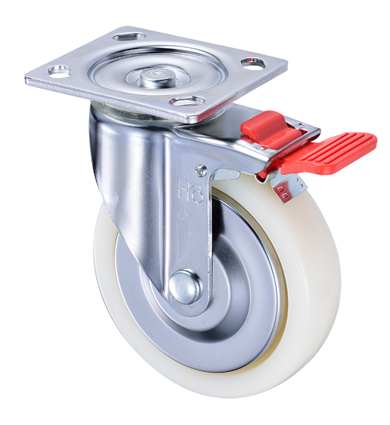 Nylon Caster Trolley Wheel 6 inch with Stopper HO CASTER INDUSTRIAL